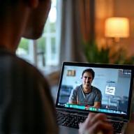 Client suivant séance en visio